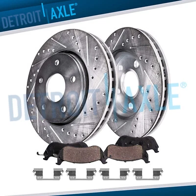 4pc 11.61" Front Drilled Slotted Brake Rotors Pads for Mercedes-Benz E320 E350 - Image 1 of 4