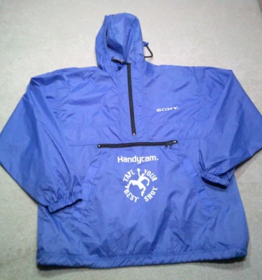 Винтажный Sony Handycam промо куртка ветровка мужской XL очень большой синий 90-х - Изображение 1 из 4