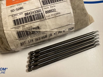 (5ea) Apex Phillips Power Drive Bit SD-5206  , Free Shipping!!! - Image 1 of 4