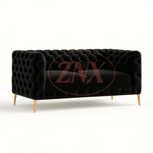 Tufted Velvet Sofa Large Sofa Set 2 & 3 Seater Modern Living Room Furniture - Picture 1 of 25
