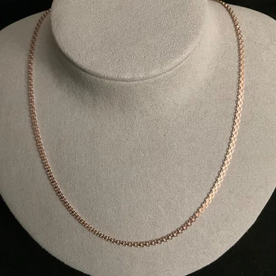 Красивый 18» бисмарк ожерелье розового золота/925 твердого 2,4 мм сделано в Италии ~ новый - Изображение 1 из 4