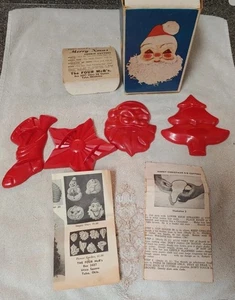 50er Vintage Tante Küken Weihnachtsstrumpf Baum Stern Weihnachtsmann Ausstechformen Rezepte - Bild 1 von 3