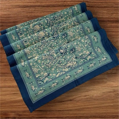 Pottery Barn Couleur Nature La Mer 16”x90” Table Runner Aqua Fish Blue Nautical - Image 1 of 4