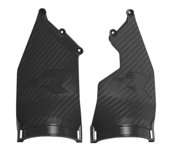 PROTECTORES DE TRIPLE ABRAZADERA NEGROS R-TECH PARA FAROS BETA RR 2020-2023 Foto 1 de 1