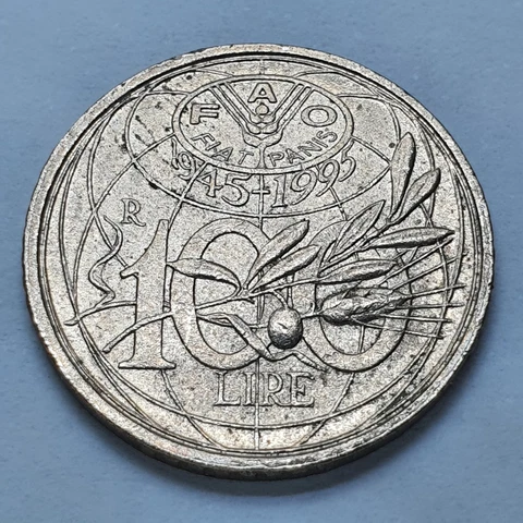 Italy 100 Lire 1995 R FAO Coin 01360 Cover