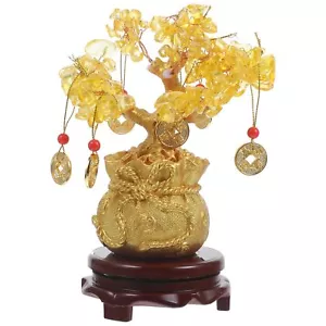 Feng Shui Chakra Crystal Money Tree Bonsai Fortune Tree with Lucky Coins - Picture 1 of 11