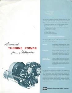 Helicopter Engine Data Sheet - Garrett Airesearch - TSE36-1 - Brochure (B604) - Picture 1 of 1