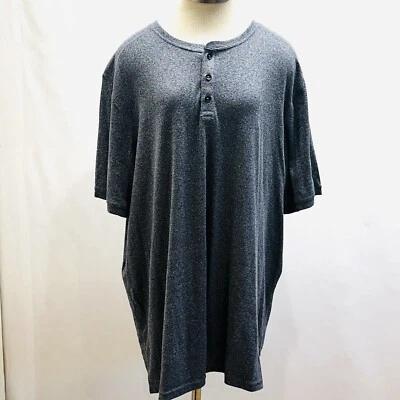 NEW APT. 9 Men Pullover Short Sleeve Crew Neck Partial Button Gray Shirt Sz 2XB - Image 1 of 4