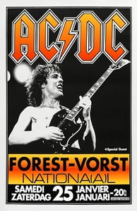 AC DC 1986 Brüssel, Belgien Gerahmtes Konzert Poster - Bild 1 von 2