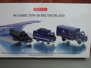 Wiking THW 60th Anniversary Set - 3 vehicles plus shelter 1/87 Scale BOXED - Picture 1 of 3