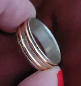 Sterling & 14kt GF Simplicity Band - Picture 1 of 6