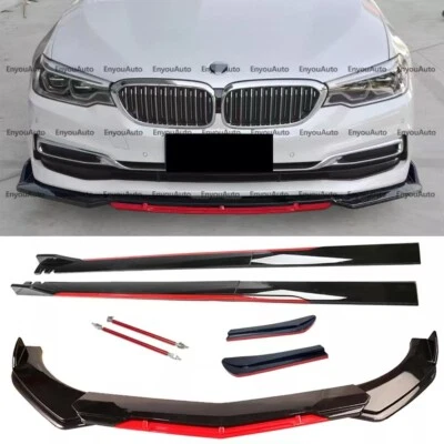 Front Bumper Lip Splitter Spoiler Side Skirt Bod Kit For BMW 118i 120i 128i Foto 1 de 4