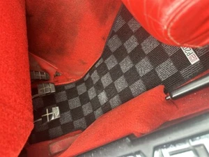 P2M Front Checkered Race Floor Mats for Chevrolet Corvette C4 1984-96 Dark Grey - Picture 1 of 6