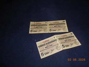 Rationalisierung 1950 4x Vergaser-Kraftstoffmarke 5 Liter Berlin ? - Picture 1 of 2