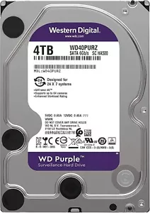 FESTPLATTE WESTERN DIGITAL PURPLE WD40PURZ 24/7 4TB 5400U/min 64MB SATA 3.5 Zoll - Bild 1 von 5