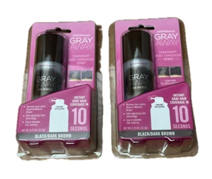2 PACK EverPro Gray Away Temporary Root Concealer Spray BLACK/DARK BROWN - Picture 1 of 3