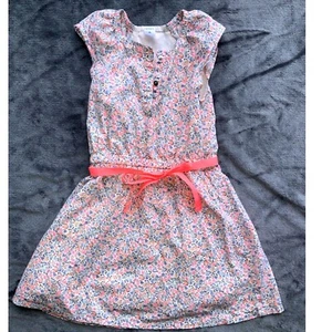 Carters Floral Print Dress Girls Casual Sundress with Belt Pink Blue Size 6 - Picture 1 of 4