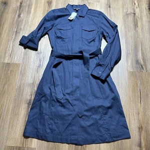 VESTIDO CAMISERO BROOKS BROTHERS AZUL MARINO UTILITARIO ABOTONADO MANGA LARGA LENGÜETA ENROLLABLE 4 - Imagen 1 de 11