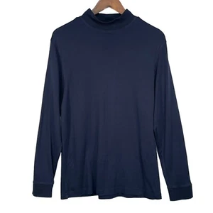 St. John's Bay Tagless Legacy Mockneck Long Sleeve Shirt Men Size S Blue Cotton - Bild 1 von 6