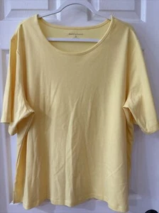 Draper's & Damon's Women's 2X Short Sleeve Top Yellow EUC - Picture 1 of 3