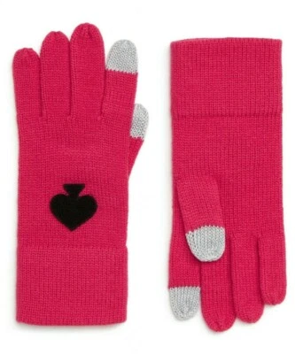 Guantes de punto Kate Spade Fuschia Tech-friendly - Logo de pala negra - Talla única Foto 1 de 4