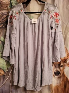 Altar'd State Women's BLOUSE Top COOL GRAY SZ Small - Picture 1 of 7