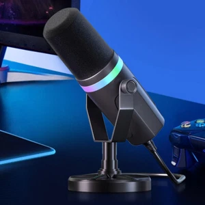 XLR/USB Dynamic Computer Microphone RGB PC Mic PC Computer Gaming Mic - Photo 1/9