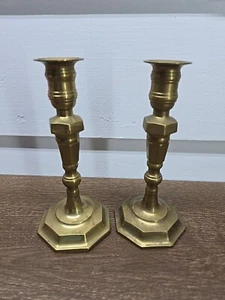 Pair of Vintage Brass Candle Holders (2) - Picture 1 of 9