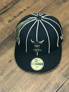 Chicago Bulls Windy City Camo Hat Size 7 1/8 New Era Authentic Hardwood Classics - Picture 1 of 7