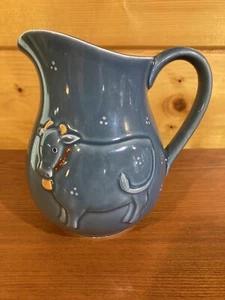 Vintage Japan Otagiri 5 1/2 Inch Blue Cow Pitcher - Picture 1 of 8