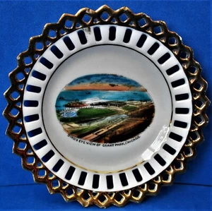 Antique Small Open-work Ribbon Plate Hand Painted Souvenir Grant Park Chicago - Picture 1 of 10