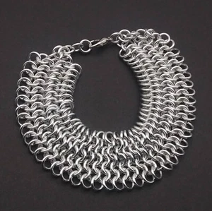 European 4in1 1" wide 18-gauge Handmade Chainmaille Bracelet - Picture 1 of 4