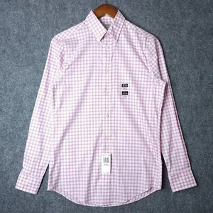 Camisa Ralph Lauren Para Hombres S 14.5 Calce Ajustado Rosa A Cuadros Abotonada Algodón Elástico - Imagen 1 de 10