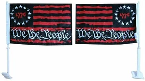 Betsy Ross 1776 We The People 12"x18" Double Sided Rough Tex Nylon Car Flag - Picture 1 of 5