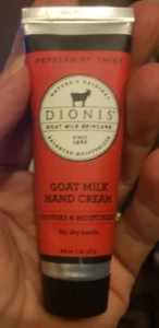 Dionis Goat Milk Hand Cream PEPPERMINT TWIST 1oz (28g) - Picture 1 of 1