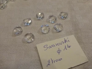 lot de 8 perles TWIST SWAROVSKI 14 mm cristal perle à 2 trous - Picture 1 of 4