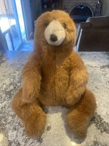 Vtg 1982 AVANTI WALLACE BERRIE Cuddly Plush BROWN BEAR JOCKLINE ITALY 20” - Picture 1 of 5