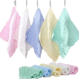 10Pcs Cotton Hand Towel - 6 Layers Cotton Kids Towels Ultra Absorbent Bathroo... - Picture 1 of 8