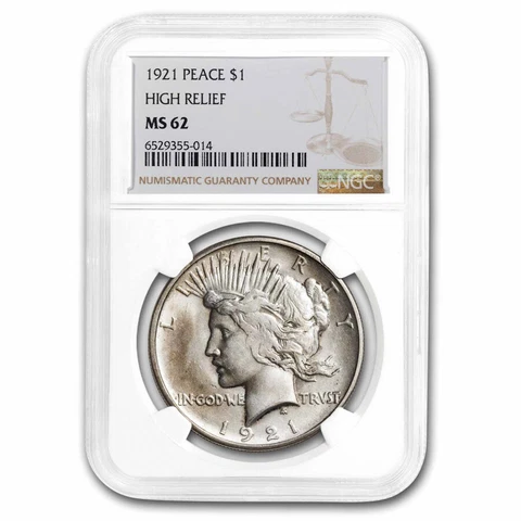 1921 Peace Dollar MS-62 NGC - SKU #10352 Cover