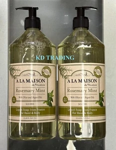 (2-Pack) A LA MAISON Rosemary Mint Olive LIQUID SOAP Traditional French Milled - Picture 1 of 4
