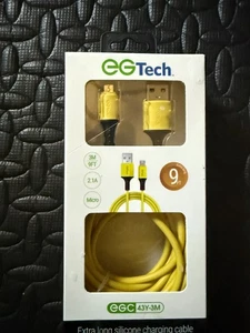 Egtech 43Y-3M Extra Long Silicone Charging Cable – 9ft – New, Sealed, - Picture 1 of 3