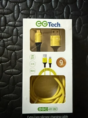 Egtech 43Y-3M Extra Long Silicone Charging Cable – 9ft – New, Sealed, - Image 1 of 3
