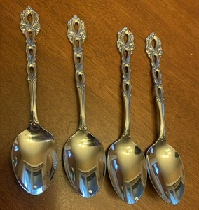 Oneida Chandelier Set of 4 Teaspoons Spoons Community Stainless Flatware - Picture 1 of 4