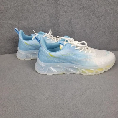 Warrior 跑步鞋男式 11 码白色蓝色网眼轻便 WXY(ZA)-357102 — 第 1/4 张图片