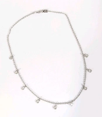 Collar gargantilla Swarovski plata tono cristal blanco 15,25 pulgadas Foto 1 de 4