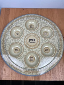Pessach Sedar Teller verziertes florales Design Melamin 13,75" - Bild 1 von 7