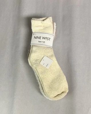 Nuevos calcetines Nine West para mujer 4 pares suaves acogedores de felpa difusos calcetines informales para salón Foto 1 de 4