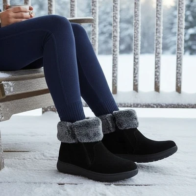 KHOMBU Botas 7 JESSICA Exterior Negro Gamuza Invierno Nieve Difuso Imitación Piel Zapatos Foto 1 de 4