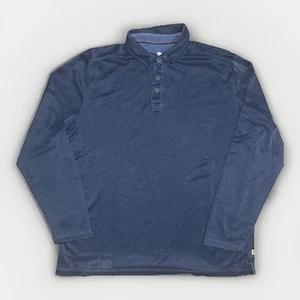 Tommy Bahama Long Sleeve Polo Shirt Blue Mens Large 23x27 Soft Knit Casual - Picture 1 of 4
