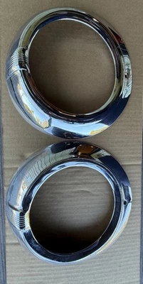 Pair Chrome Headlight Bodies 1941 Lincoln Zephyr Continental Clean Originals - Image 1 of 4